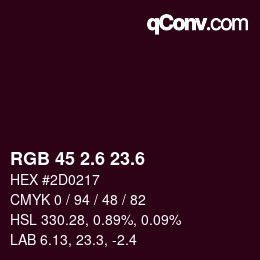 カラーコード: RGB 45 2.6 23.6 | qconv.com