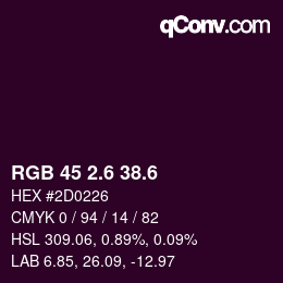 カラーコード: RGB 45 2.6 38.6 | qconv.com