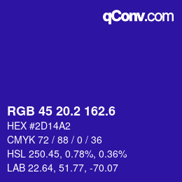 カラーコード: RGB 45 20.2 162.6 | qconv.com