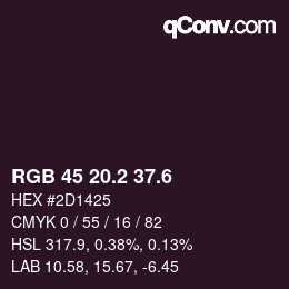 カラーコード: RGB 45 20.2 37.6 | qconv.com