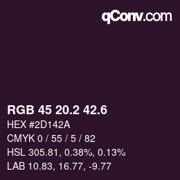 カラーコード: RGB 45 20.2 42.6 | qconv.com