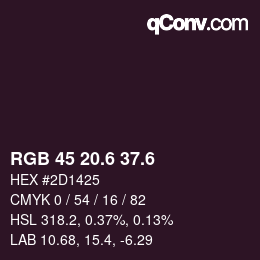 カラーコード: RGB 45 20.6 37.6 | qconv.com