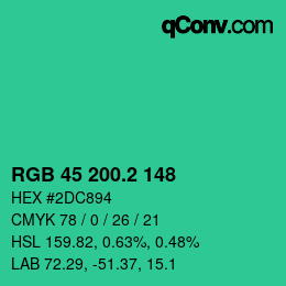 カラーコード: RGB 45 200.2 148 | qconv.com