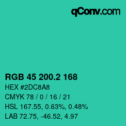 カラーコード: RGB 45 200.2 168 | qconv.com