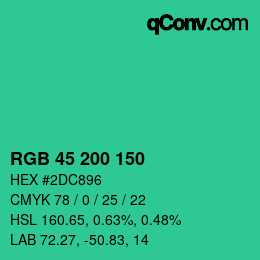 Farbcode: RGB 45 200 150 | qconv.com