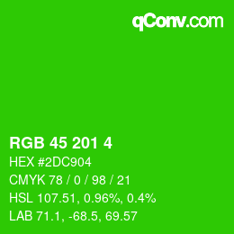 Color code: RGB 45 201 4 | qconv.com