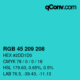 Color code: RGB 45 209 208 | qconv.com