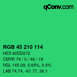カラーコード: RGB 45 210 114 | qconv.com