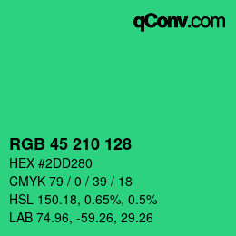 カラーコード: RGB 45 210 128 | qconv.com