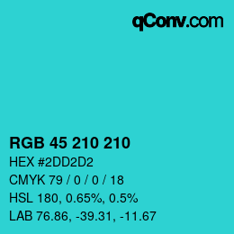 Color code: RGB 45 210 210 | qconv.com