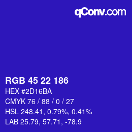 Color code: RGB 45 22 186 | qconv.com