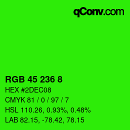 Color code: RGB 45 236 8 | qconv.com