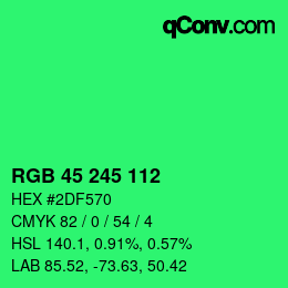 Color code: RGB 45 245 112 | qconv.com