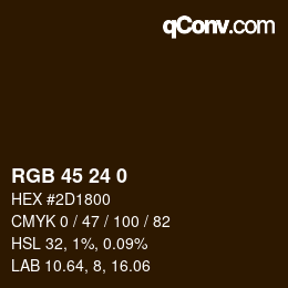 Color code: RGB 45 24 0 | qconv.com