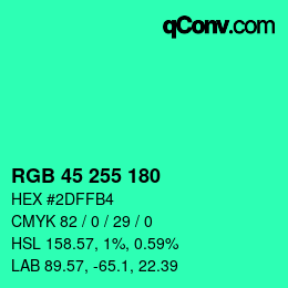 Color code: RGB 45 255 180 | qconv.com