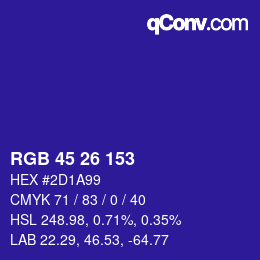 Color code: RGB 45 26 153 | qconv.com