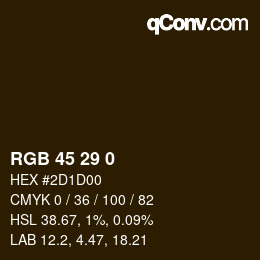 Código de color: RGB 45 29 0 | qconv.com