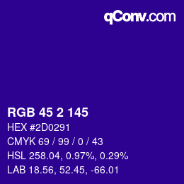 Color code: RGB 45 2 145 | qconv.com