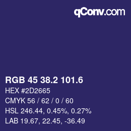 カラーコード: RGB 45 38.2 101.6 | qconv.com