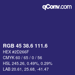 カラーコード: RGB 45 38.6 111.6 | qconv.com