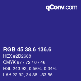 カラーコード: RGB 45 38.6 136.6 | qconv.com