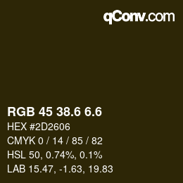 カラーコード: RGB 45 38.6 6.6 | qconv.com