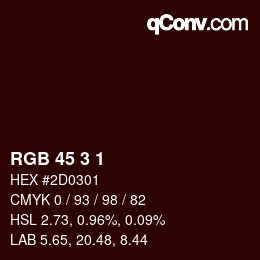 Color code: RGB 45 3 1 | qconv.com