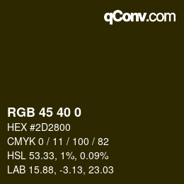 颜色代码: RGB 45 40 0 | qconv.com
