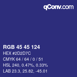 Color code: RGB 45 45 124 | qconv.com