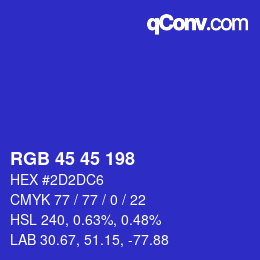 Color code: RGB 45 45 198 | qconv.com