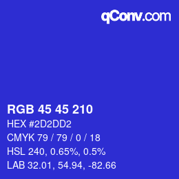カラーコード: RGB 45 45 210 | qconv.com