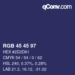 カラーコード: RGB 45 45 97 | qconv.com