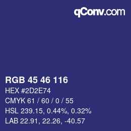 Color code: RGB 45 46 116 | qconv.com