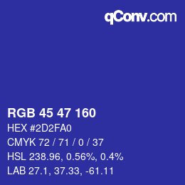 Color code: RGB 45 47 160 | qconv.com