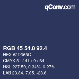 カラーコード: RGB 45 54.8 92.4 | qconv.com