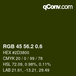 カラーコード: RGB 45 56.2 0.6 | qconv.com