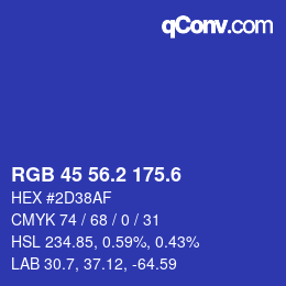 カラーコード: RGB 45 56.2 175.6 | qconv.com