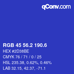 カラーコード: RGB 45 56.2 190.6 | qconv.com