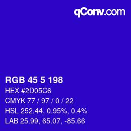 Color code: RGB 45 5 198 | qconv.com