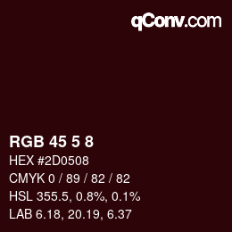 Color code: RGB 45 5 8 | qconv.com
