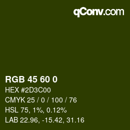 颜色代码: RGB 45 60 0 | qconv.com
