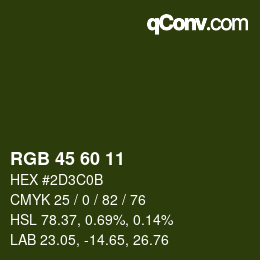 Color code: RGB 45 60 11 | qconv.com