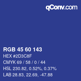 カラーコード: RGB 45 60 143 | qconv.com