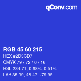 颜色代码: RGB 45 60 215 | qconv.com