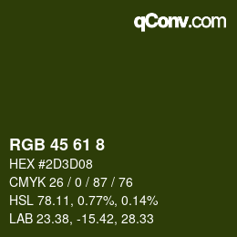 颜色代码: RGB 45 61 8 | qconv.com