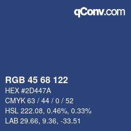 Color code: RGB 45 68 122 | qconv.com