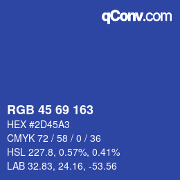 Color code: RGB 45 69 163 | qconv.com