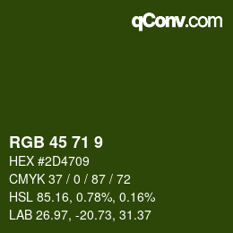 カラーコード: RGB 45 71 9 | qconv.com