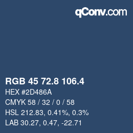 カラーコード: RGB 45 72.8 106.4 | qconv.com