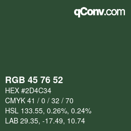 Farbcode: RGB 45 76 52 | qconv.com